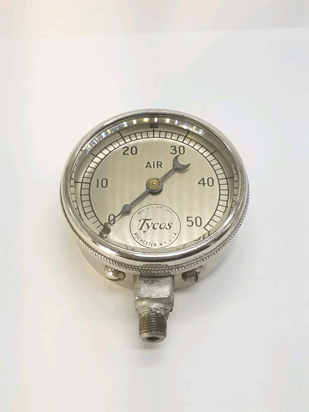 Vintage Tycos Rochester NY USA 0-50 PSI Air Pressure Gauge Antique Auto Tool 2.5