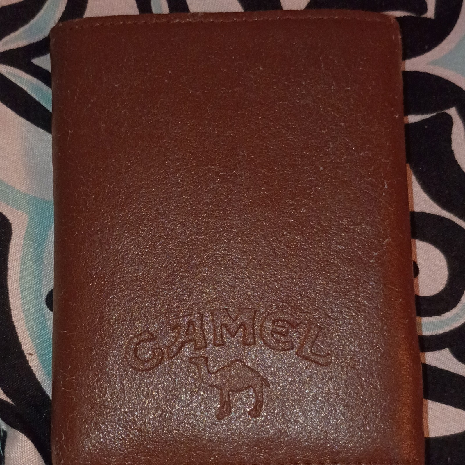 Vintage 1990s Camel Genuine Leather Trifold Wallet Promo Joe Camel