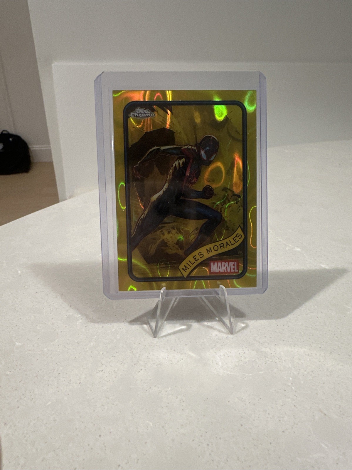 2025 Topps Chrome Marvel Miles Morales #176 Gold Lava Refractor