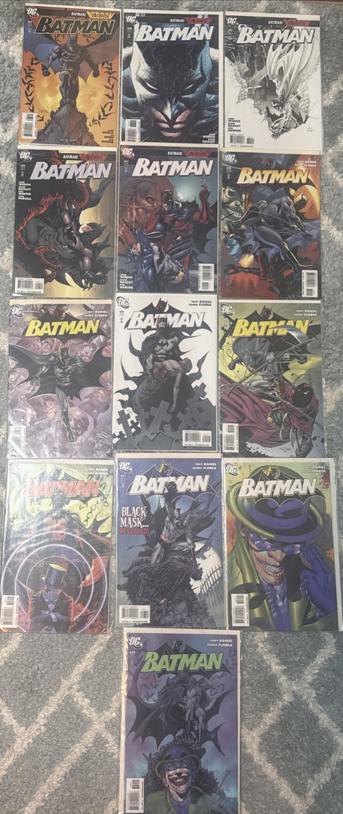 Batman #687-699 Full Run, 13 Issue Lot Reborn (DC 2009) VF/NM Tony Daniel Covers