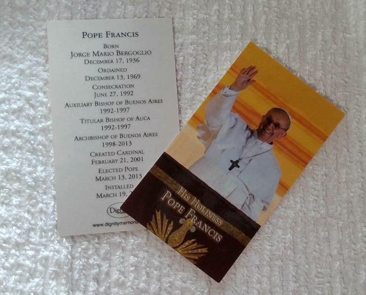 Holy Card Pope Francis Nice Memorial Card of His Lifetime Achievements, Roles