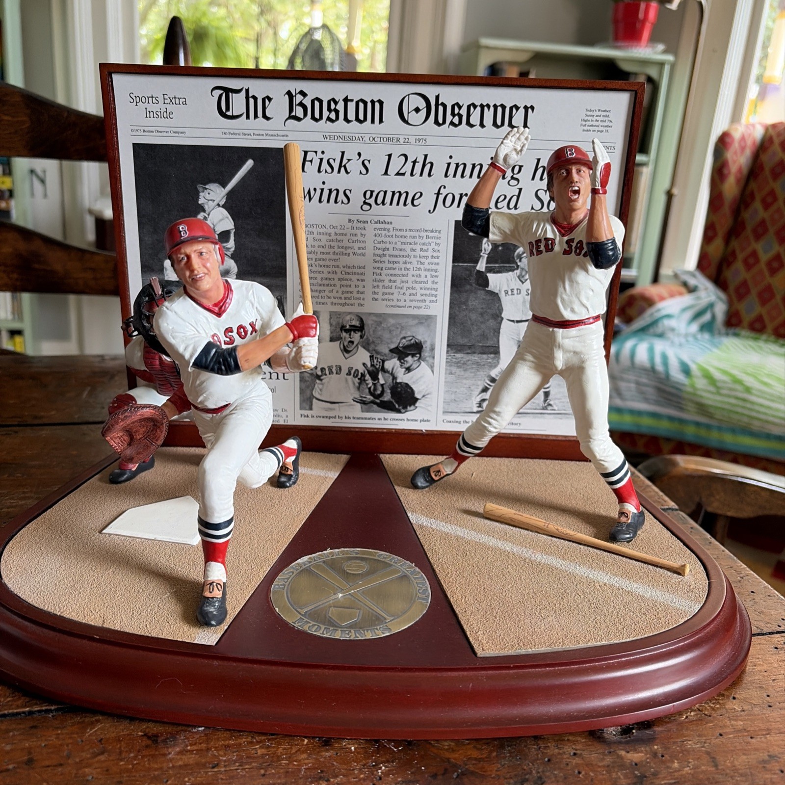Danbury Mint Carlton Fisk Home Run 1975 World Series Red Sox Greatest Moments