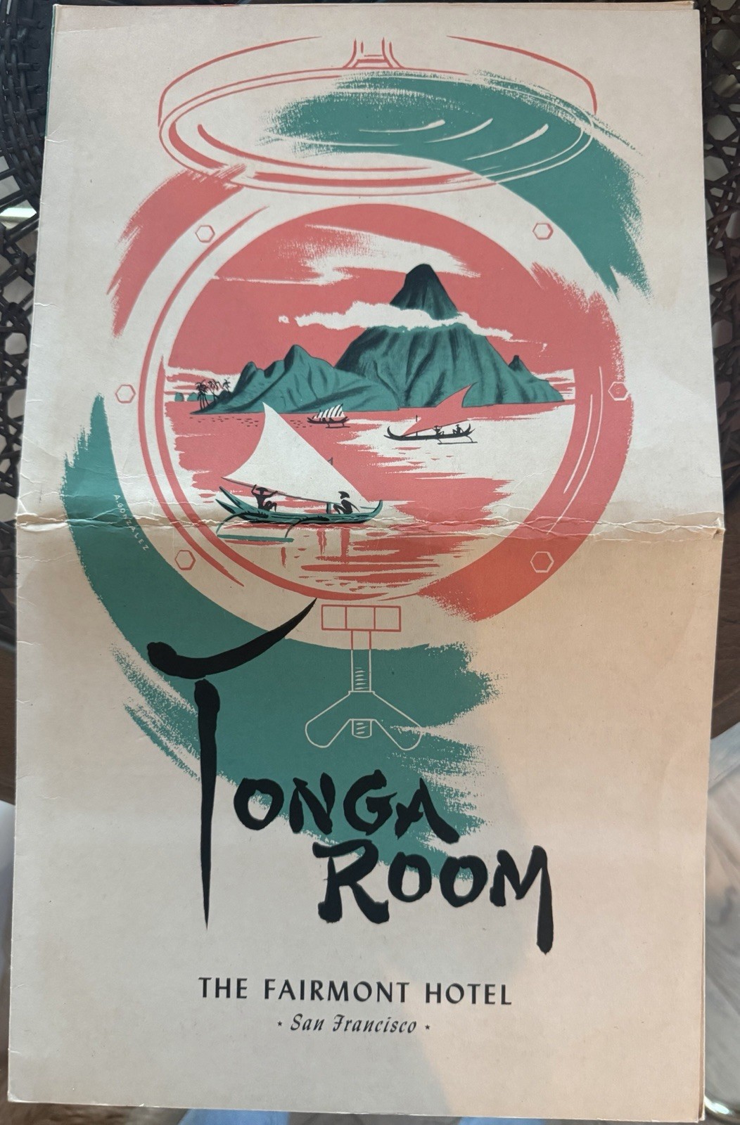 Vintage 1950s Tonga Room Fairmont San Francisco Tiki Menu Polynesian Cocktails