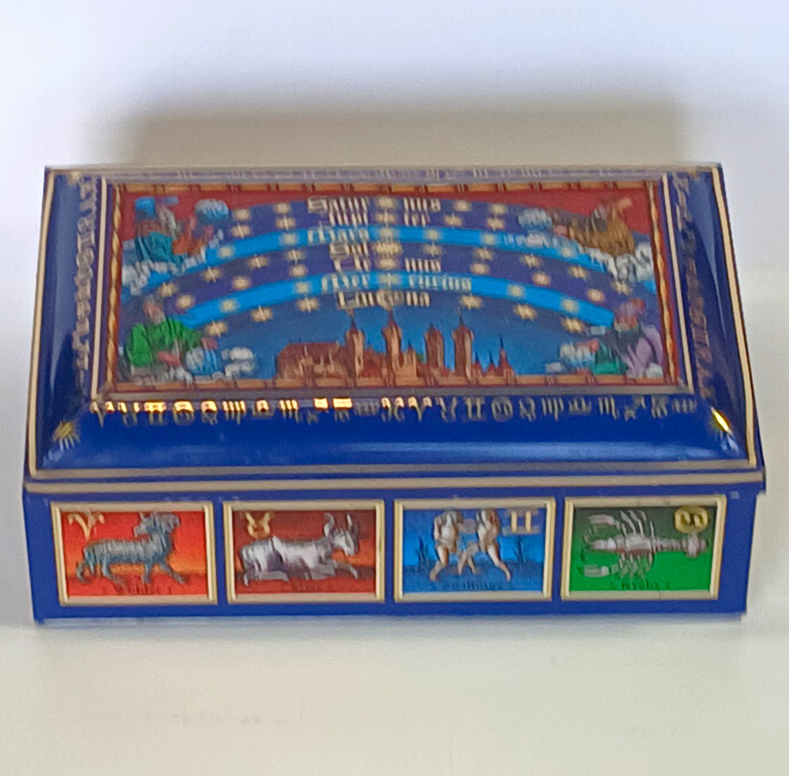 Vintage 1988 E. Otto Schmidt Gingerbread Tin Box Nuremberg, Germany Astrology