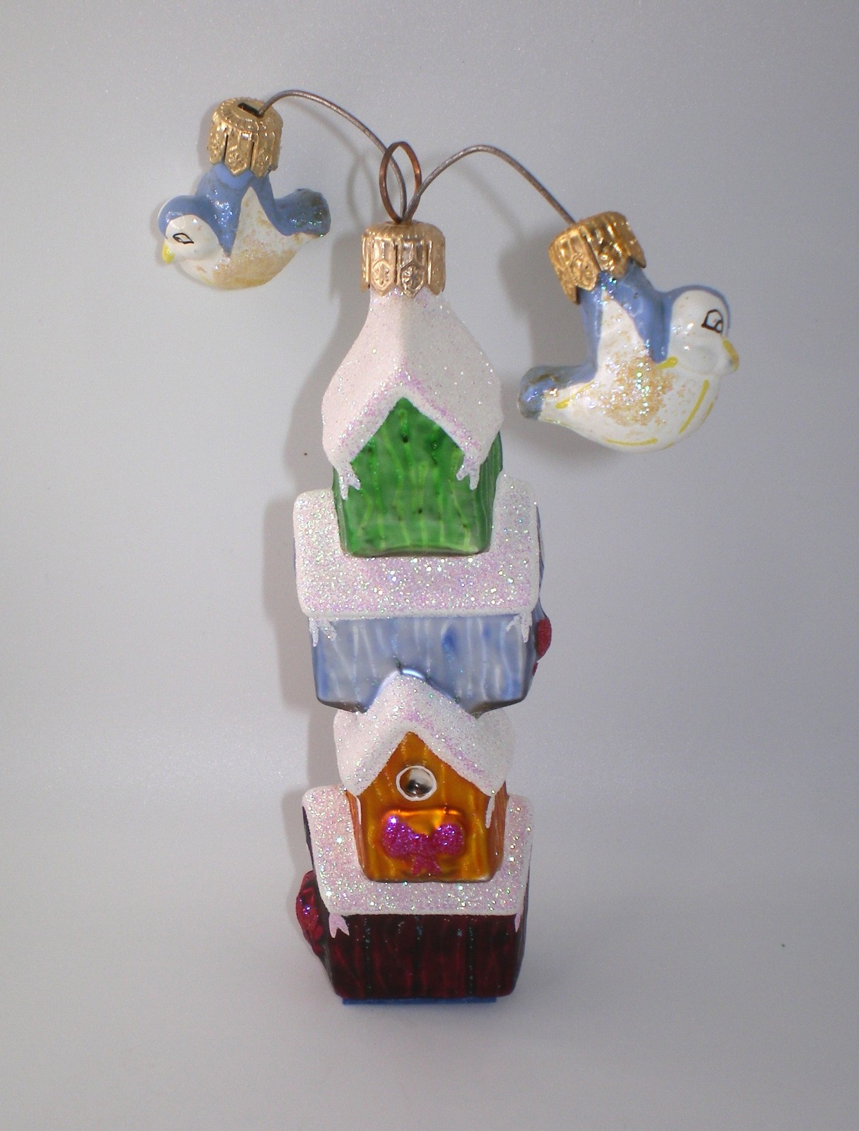 Vintage 1999 Christopher Radko TWEETS MOBILE Birdhouses & Bluebirds Ornament 5