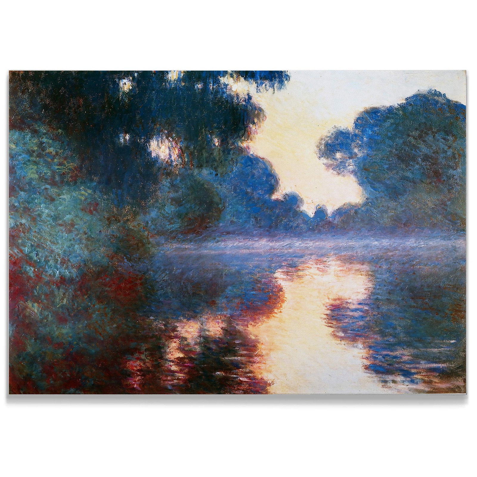 Monet Wall Art Misty Morning on the Seine in Bue, 1897 Canvas Print 36X48