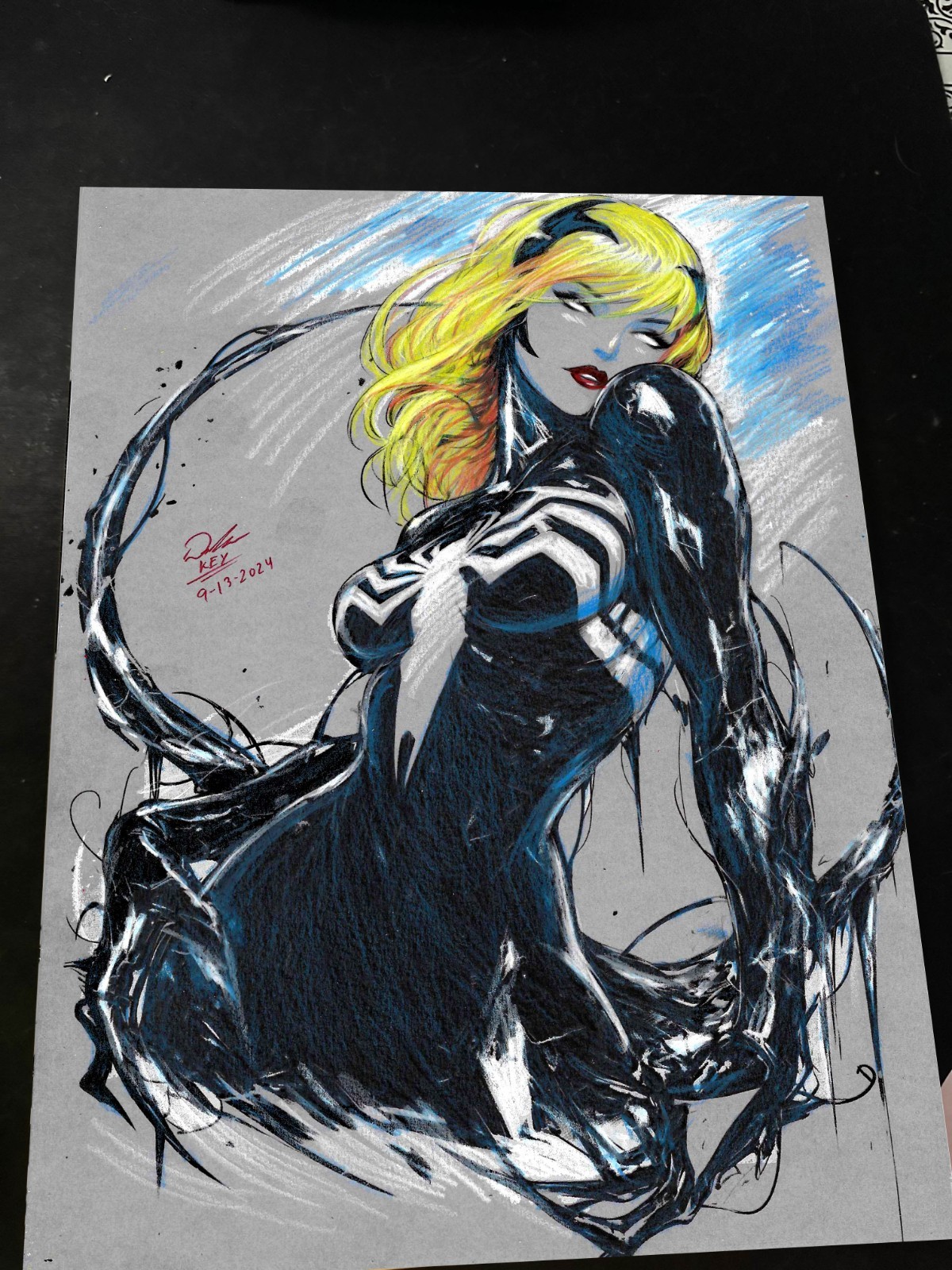 Gwen Stacy x Venom Art Print Signed 8.5x11 | Art by Keyeske