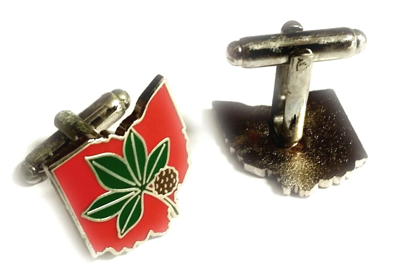 OSU Ohio State University Buckeyes Football Wedding Suit Cufflink Cuff Links Set