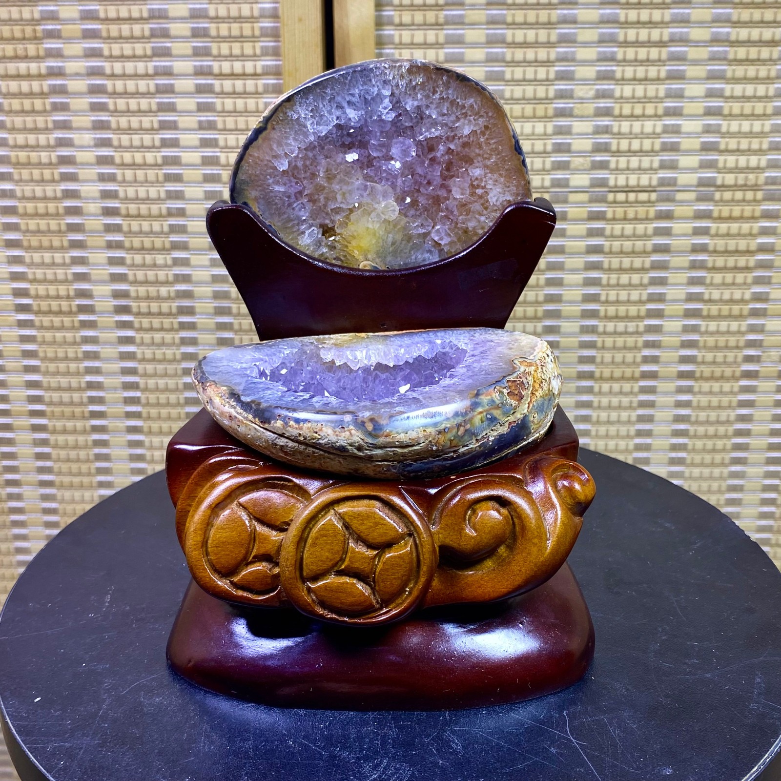 2.09LB Natural agate geode quartz cluster specimen cornucopia energ