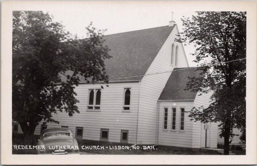 LISBON, North Dakota Real Photo RPPC Postcard \
