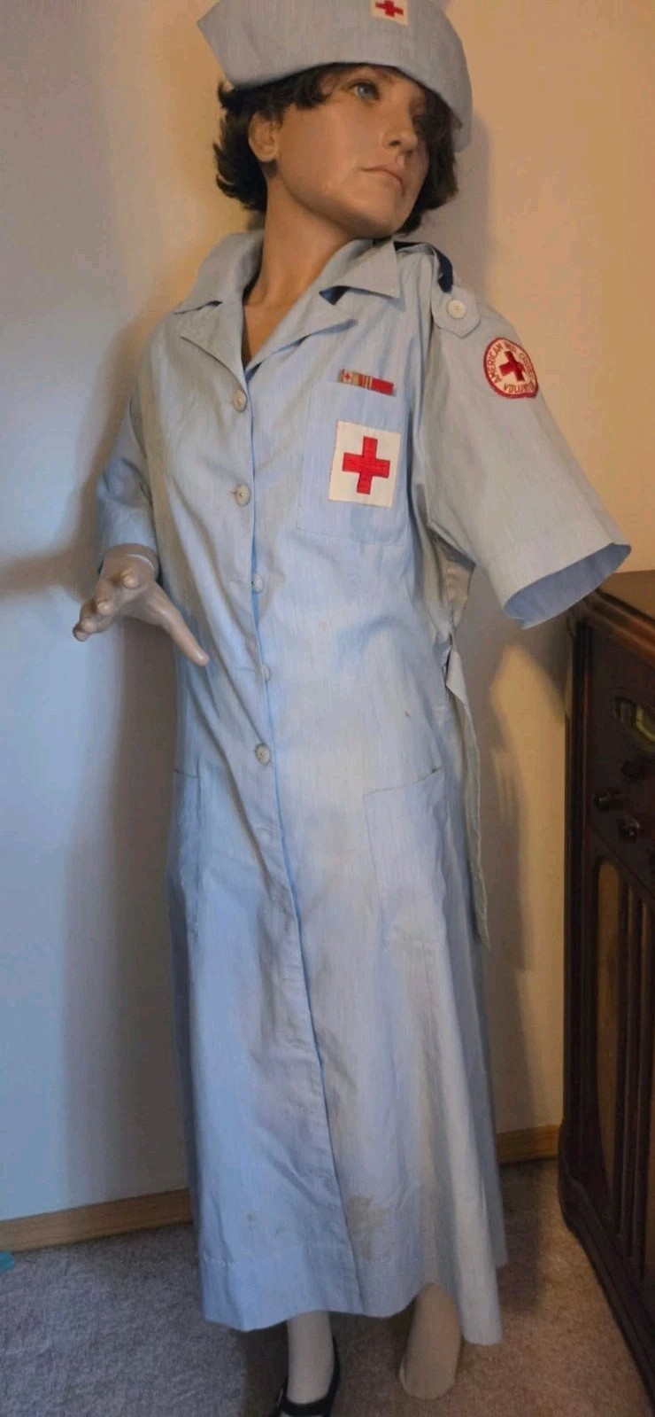 Vintage 1950s American Red Cross Volunteer Uniform Cap 
