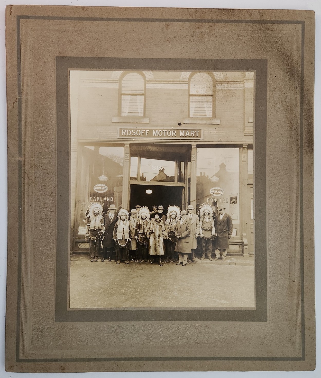 1927 antique PHOTO norwich ct ROSOFF MOTOR MART native american indian BRIGGS