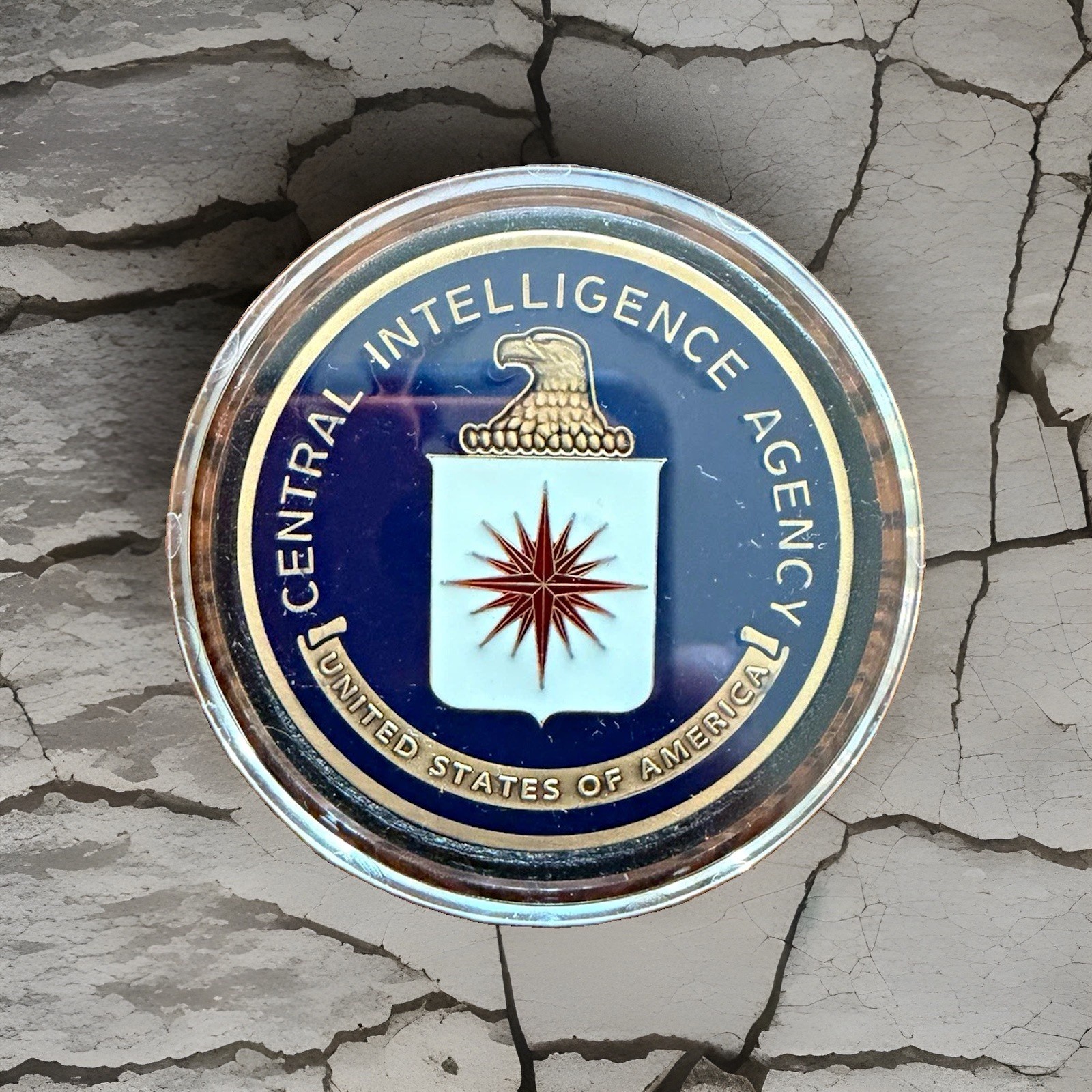 CIA Central Intelligence Agency Challenge Coin Washington, D.C. w/ Plastic Case