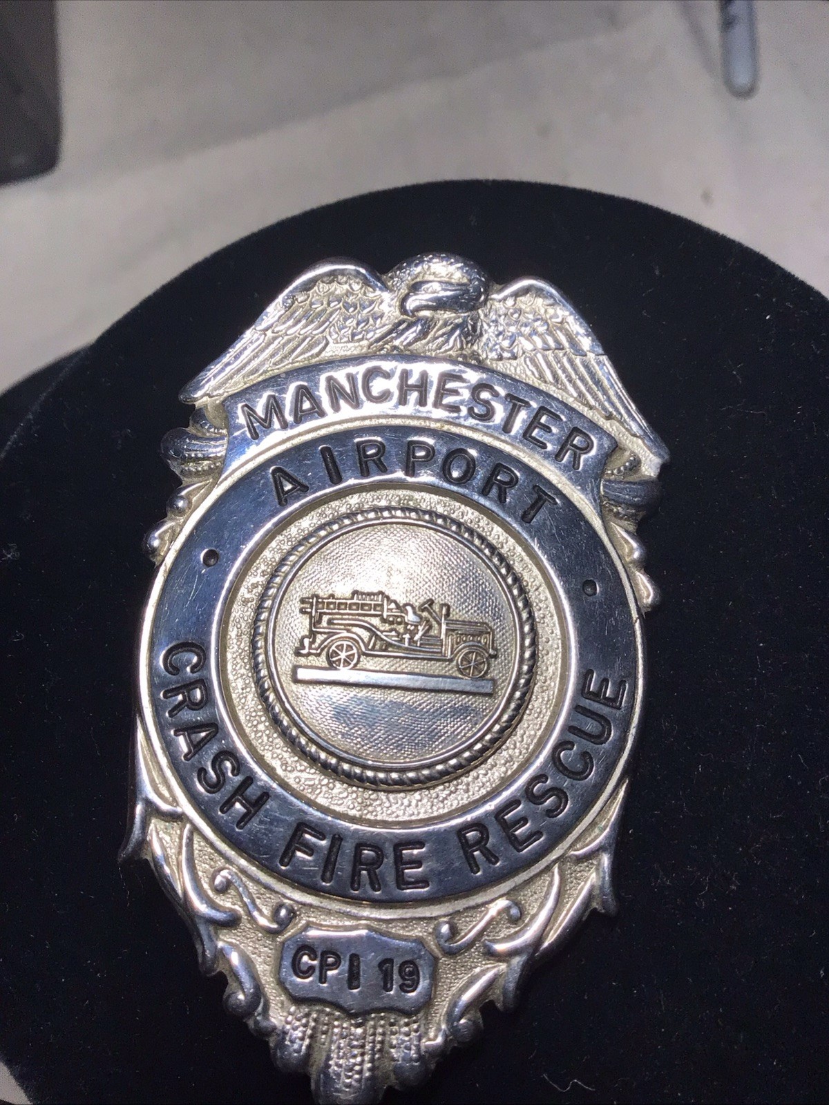 Fire Department Badge, Obsolete  Manchester NH Airport Crash Rescue  1980’s RARE
