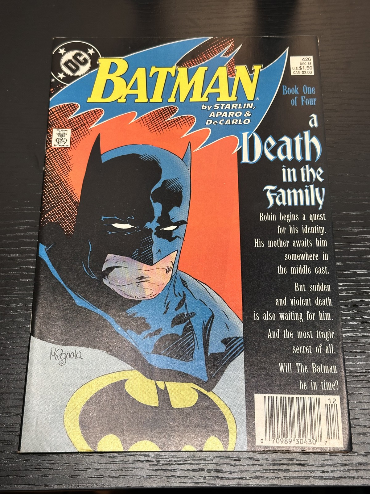 Batman 426 Dec 1988 Newsstand A Death in the Family Part 1 DC Comics