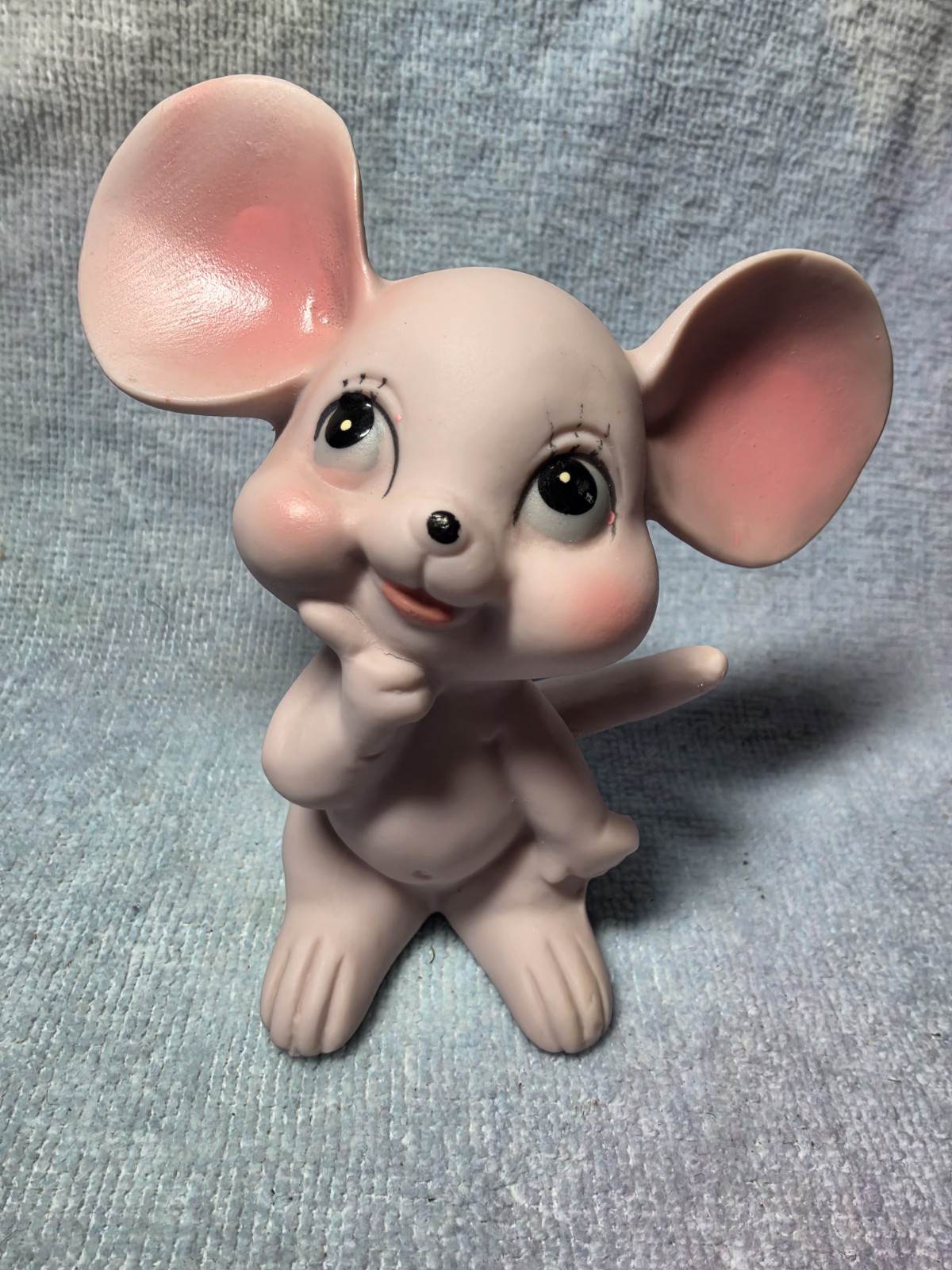 Vintage Kelvin's Ceramic Pink Mouse Figurine Decor, Japan Kitsch