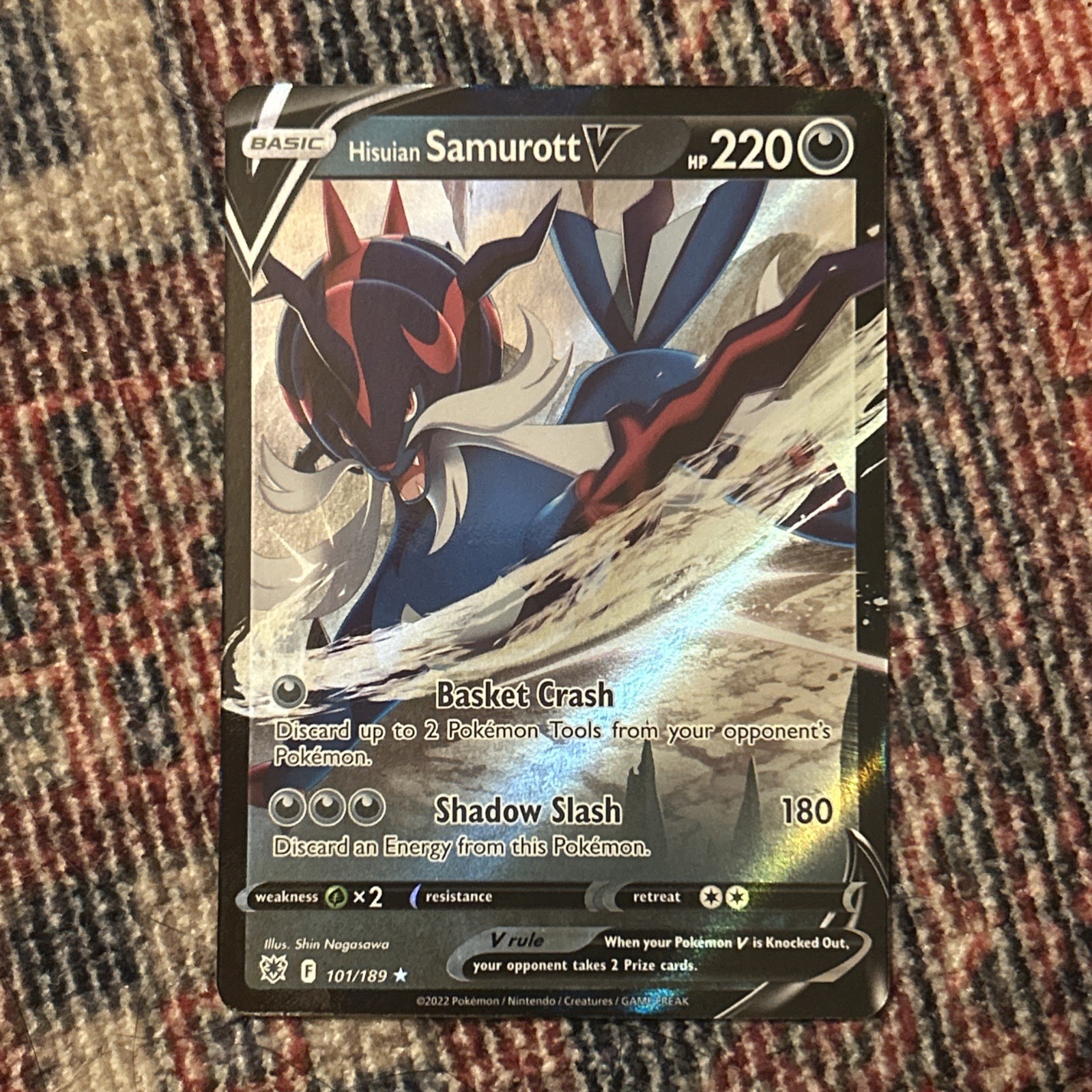 Pokémon TCG Hisuian Samurott V Astral Radiance Ultra Rare Card 101/189 ✨