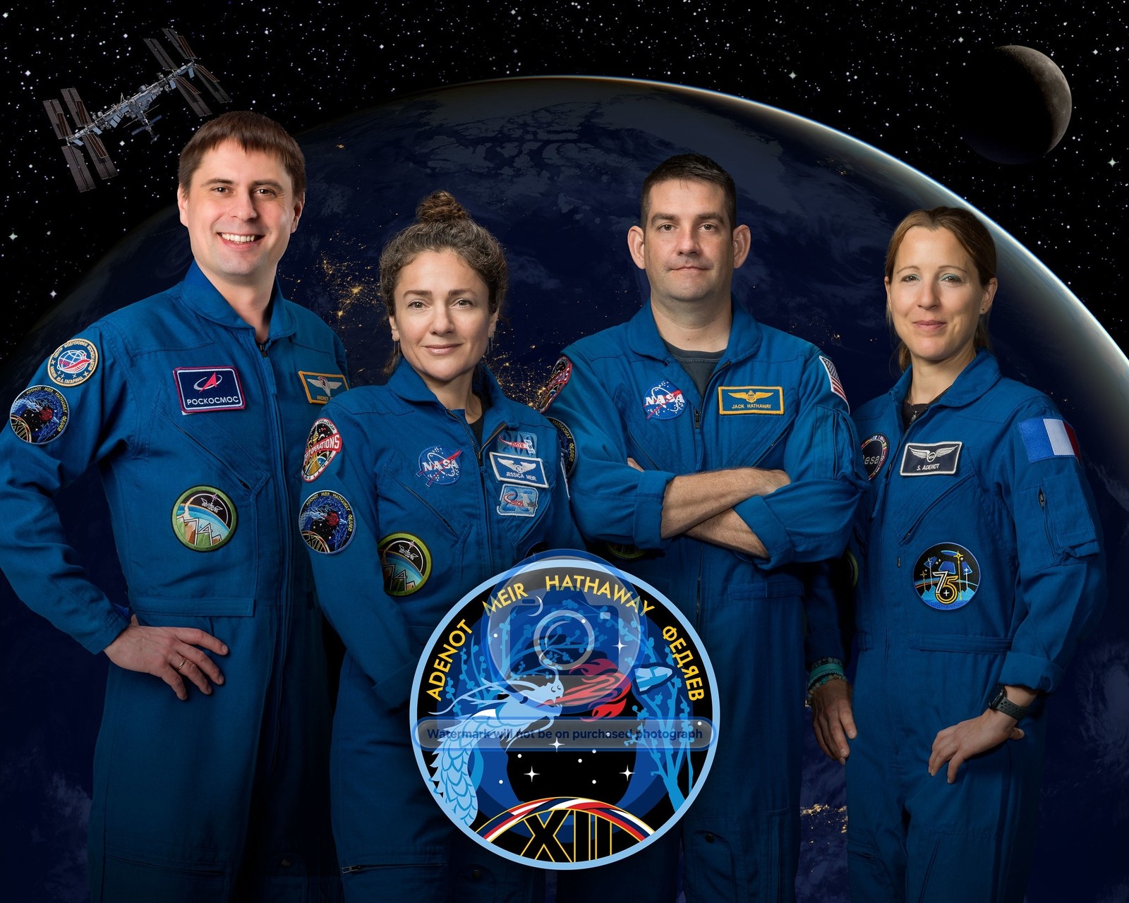 SPACEX CREW 12 OFFICIAL CREW PORTRAIT INTERNATIONAL SPACE STATION 8X10 PHOTO