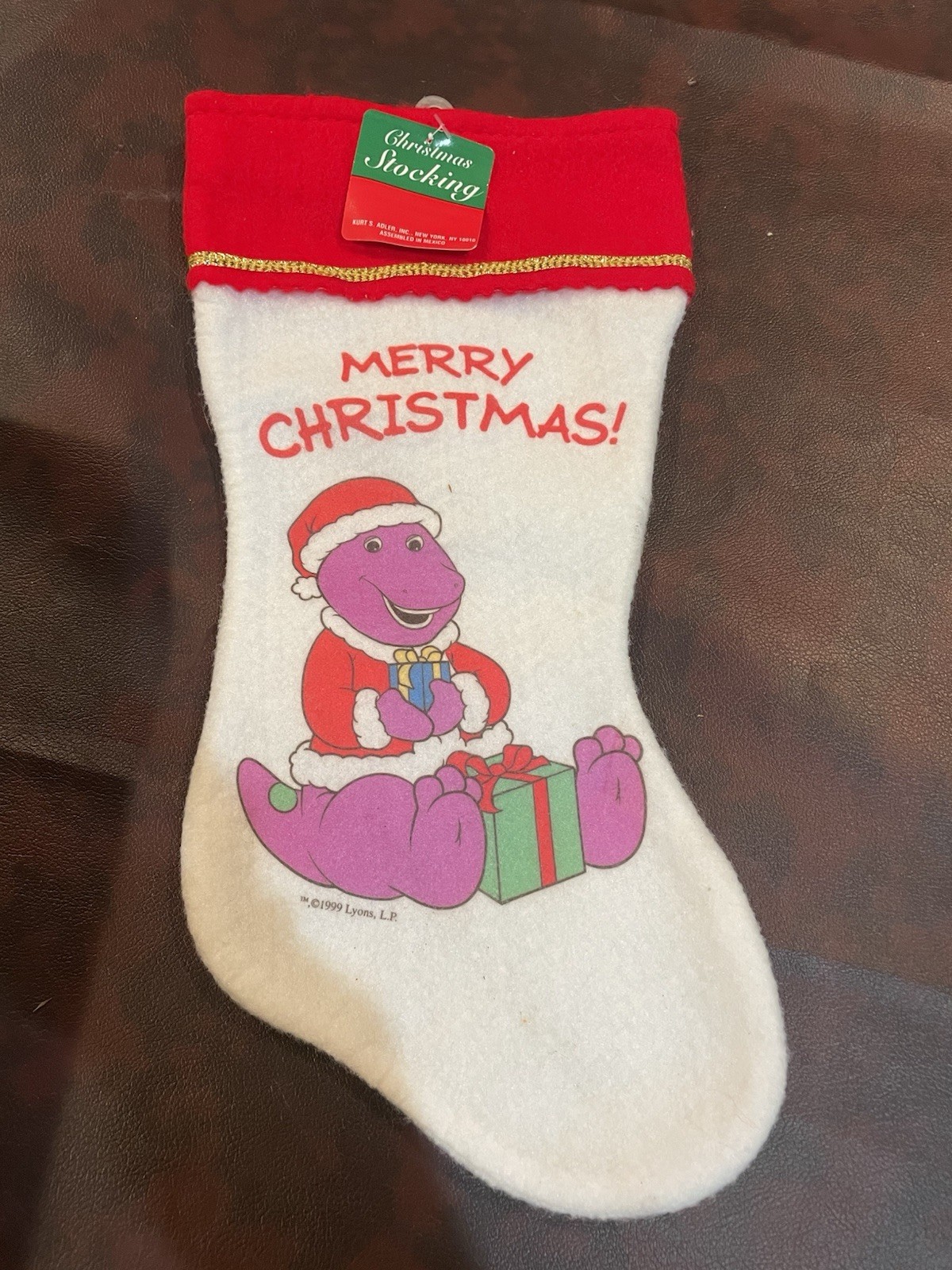 Vintage Barney Christmas Stocking
