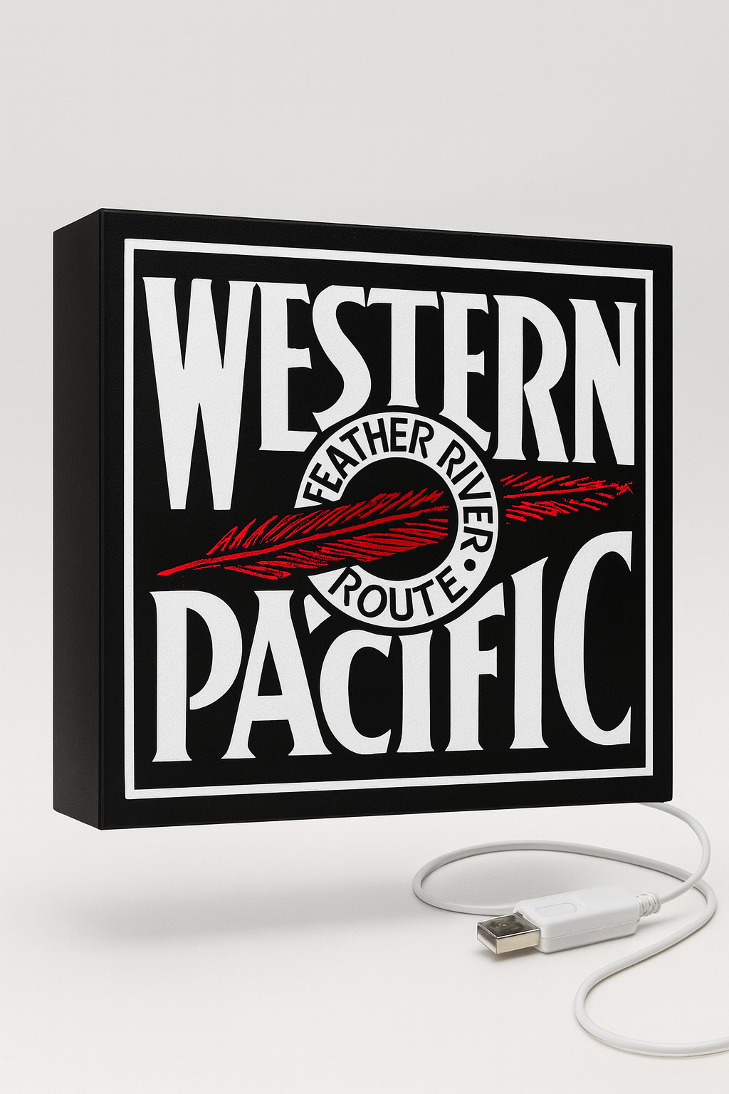 Lighted Western Pacific Railroad Sign – Approx. 9