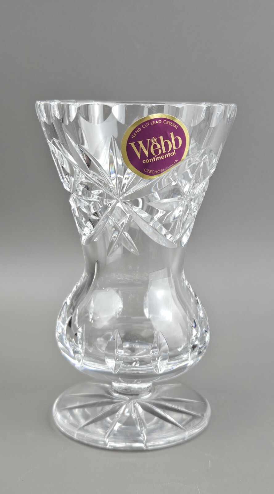 Webb Continental Glass Wine Crystal Cup, Hand-Cut, Boxed. Vintage, 11.5 cm.