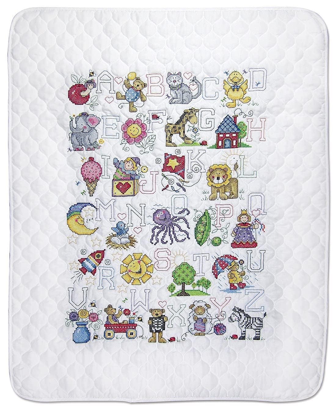 Design Works Crafts Janlynn Stamped for Cross Stitch Baby Quilt Kit, ABC Fun
