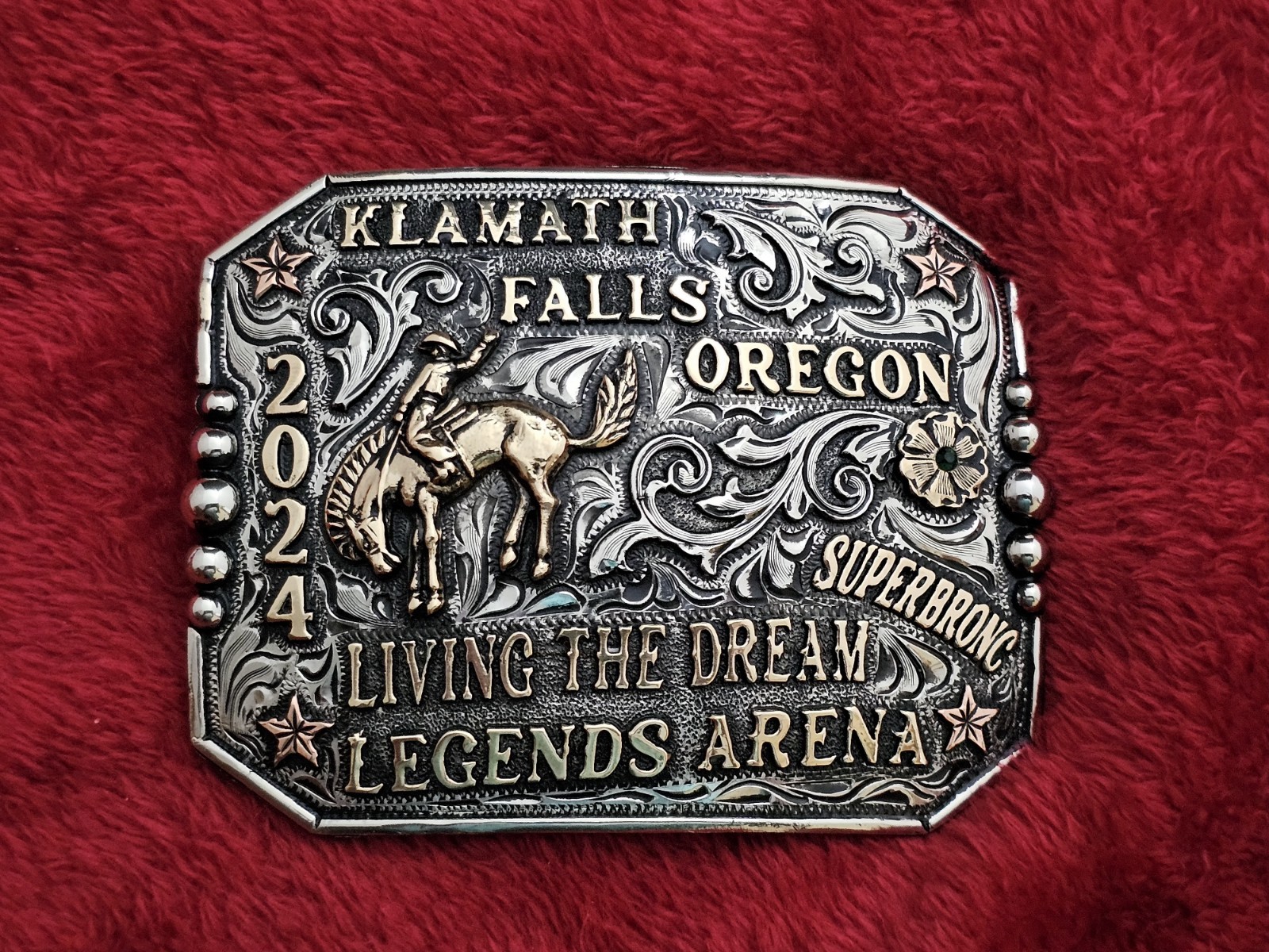 Bronc Riding☆X~TREME☆2024☆RODEO CHAMPION TROPHY BUCKLE☆Klamath Falls OR☆RARE☆676