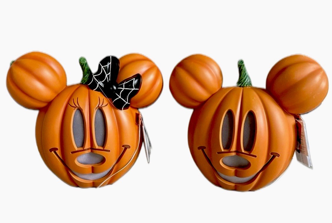 PAIR Disney 2026 Home Depot 14 inch LED Mickey & Minnie Mouse Pumpkin Light 🎃