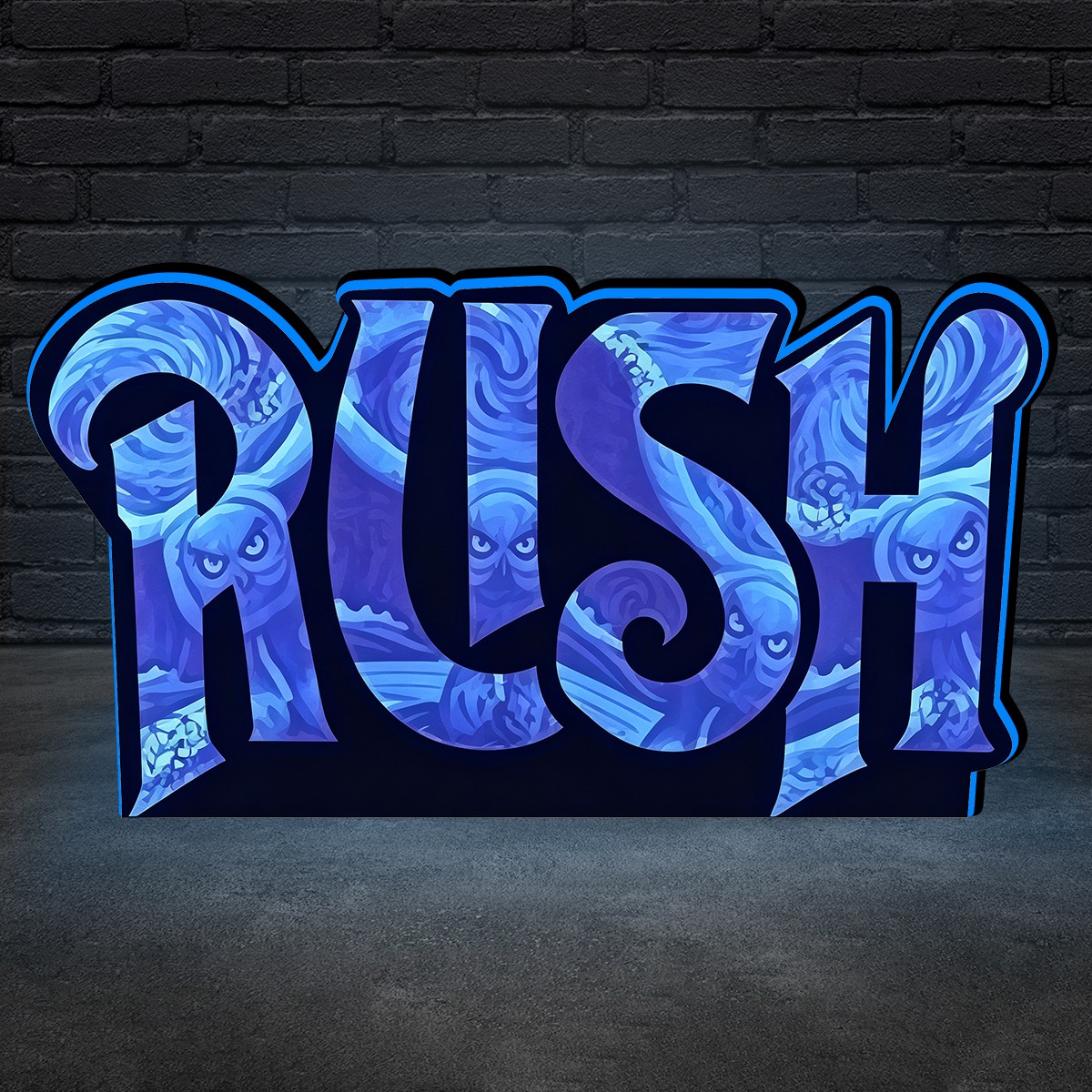 Rush 3D Print Led Lightbox Rush Pinball Topper for Pinball Machine Game Sign