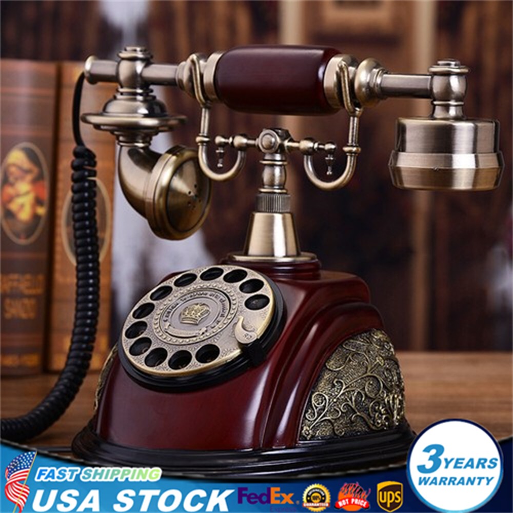 Retro Rotary Dial Telephone European Style Vintage Working Landline Phone US