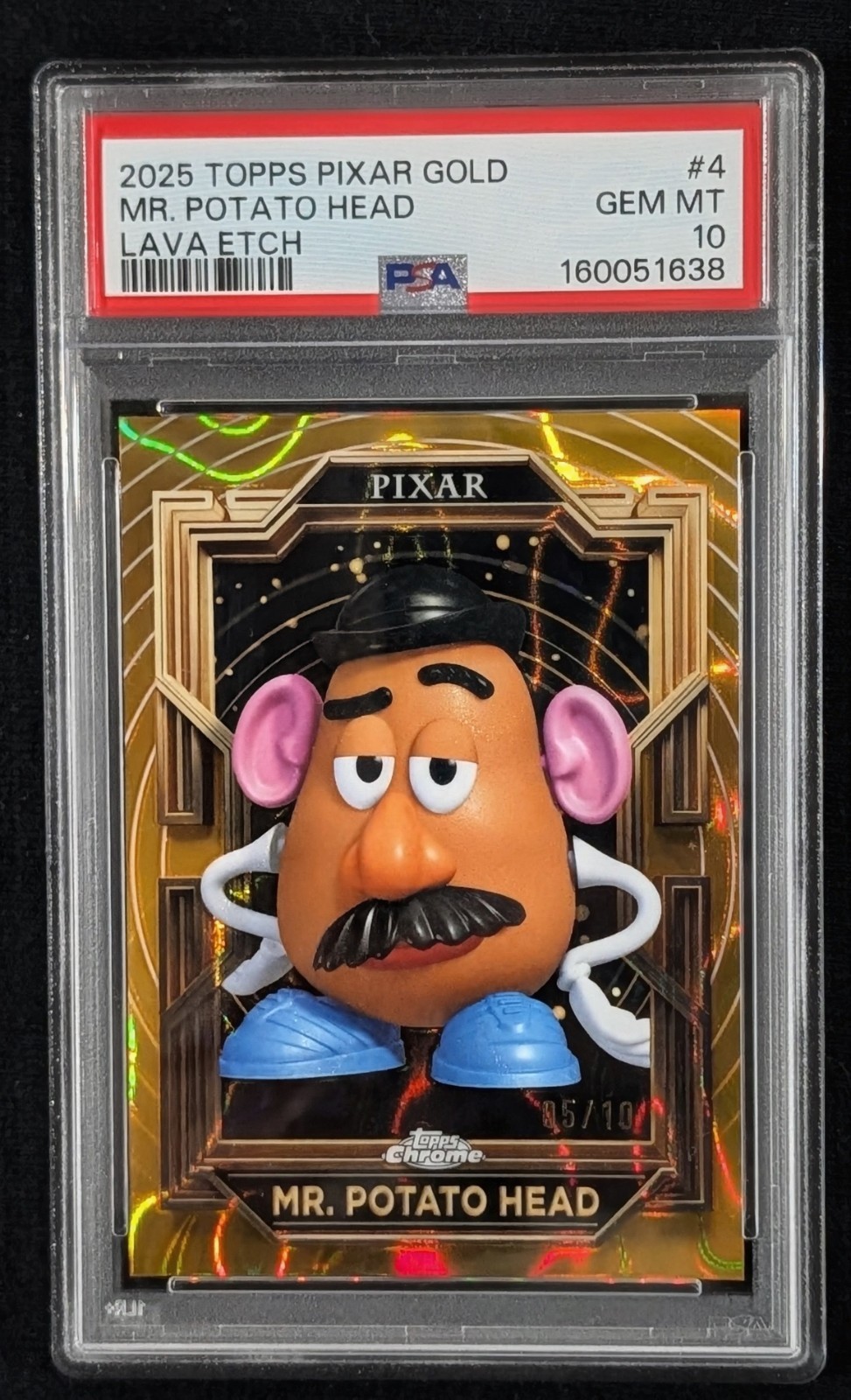 2025 Topps Chrome Disney Pixar Gold Mr Potato Head Lava #4 /10 PSA 10 Toy Story