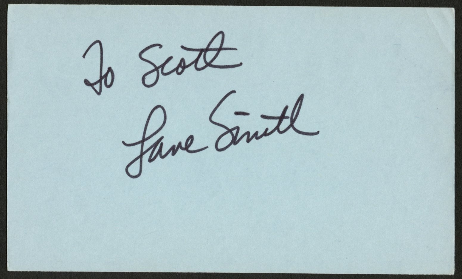 Lane Smith d2005 signed autograph 3x5 card Actor ABC series Lois & Clark IC037