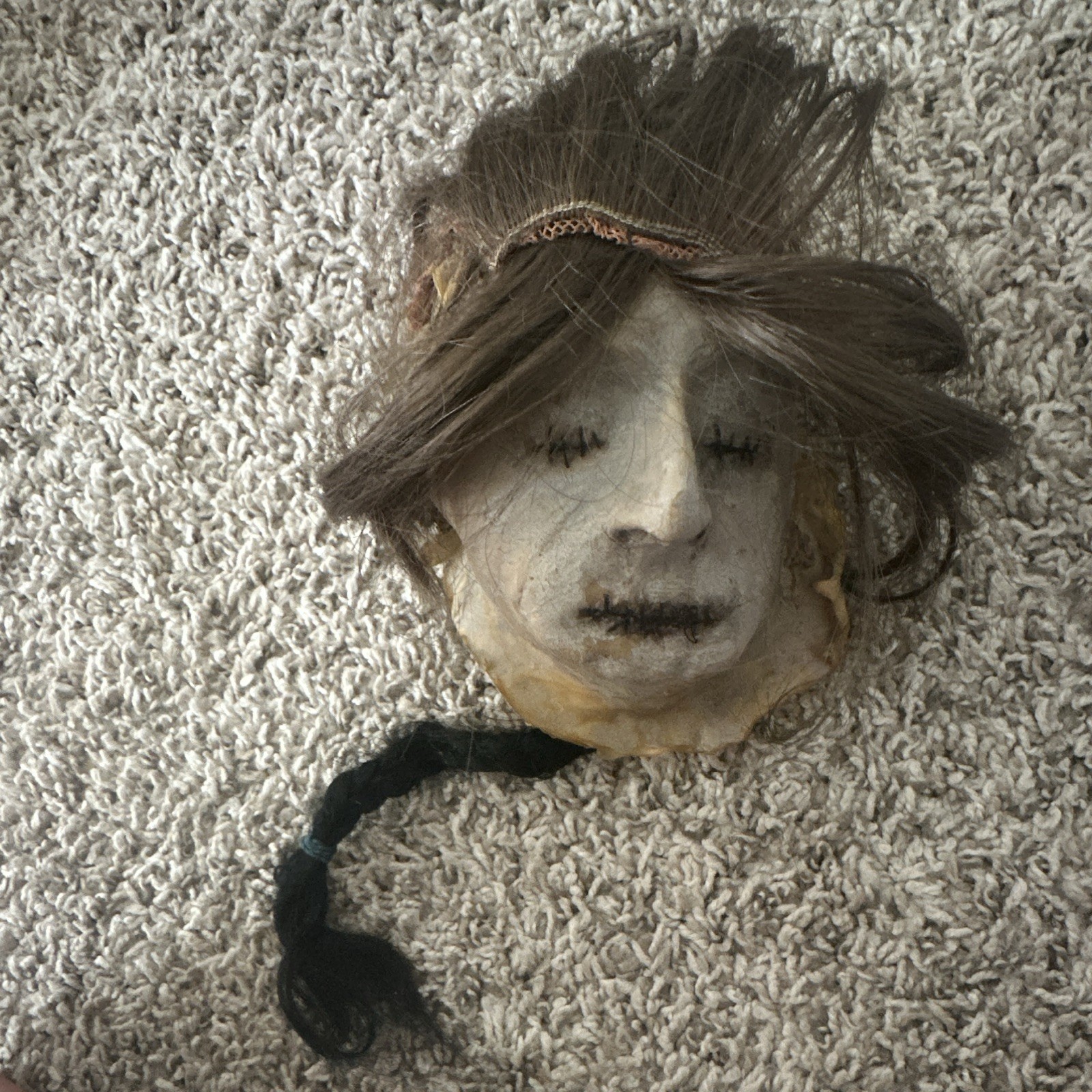 Vintage 1990s Russ Berrie Peel Away Skull Mask Two-In-One Gory Rubber Horror Vtg