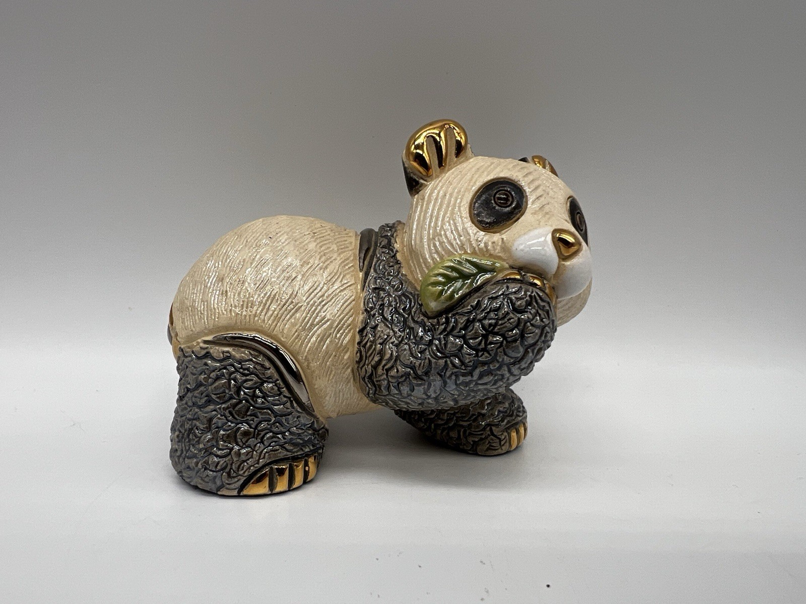 Handcrafted De Rosa Rinconada Eating Panda Adorable Ceramic F303 Uruguay