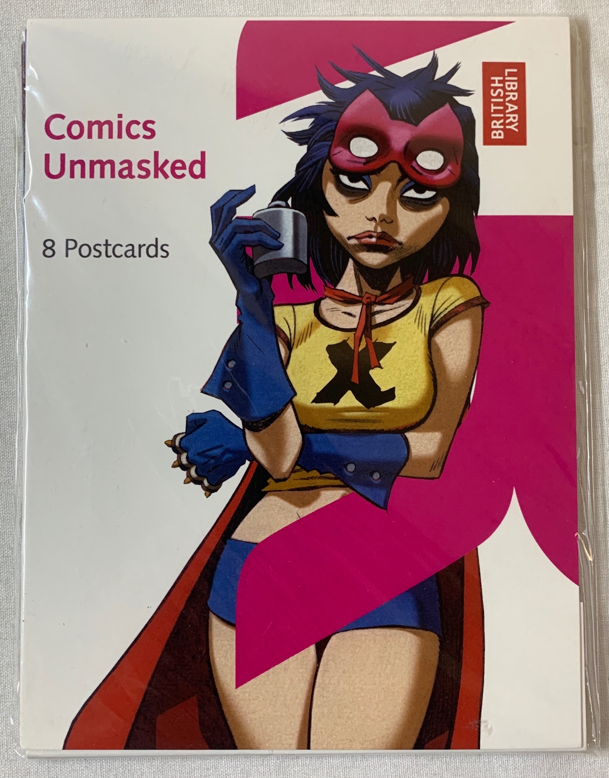 2014 British Library COMICS UNMASKED sealed set of 8 postcards