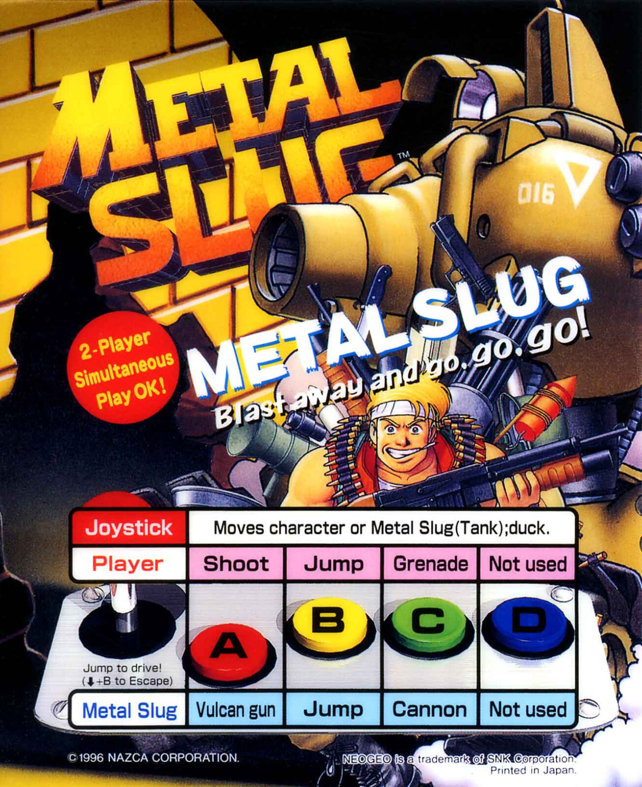 Metal Slug Arcade Neo Geo Mini Marquee/Sign (5.45\
