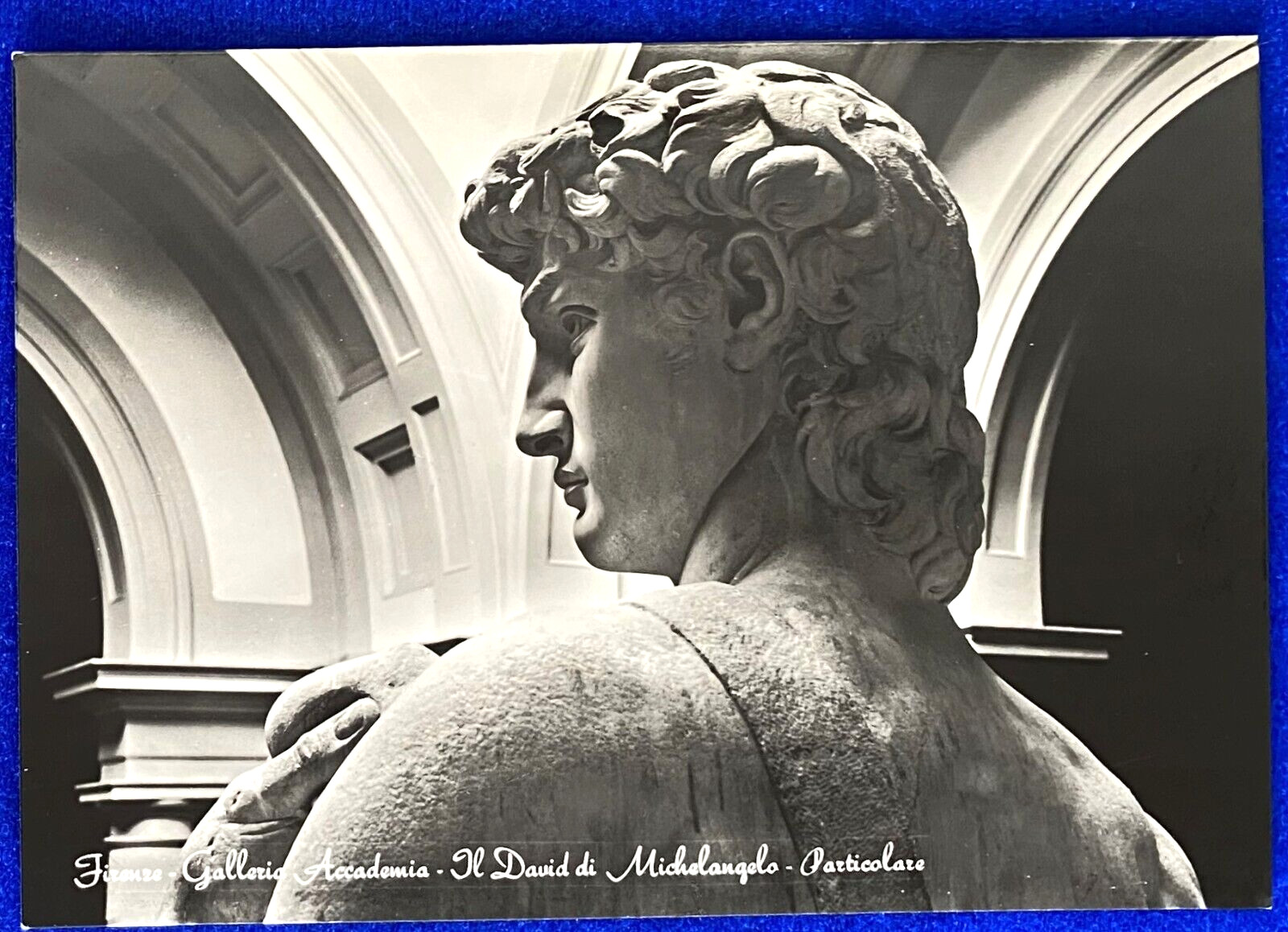Vintage 1953 David of Michelangelo Accademia Gallery Florence B&W Photo Postcard