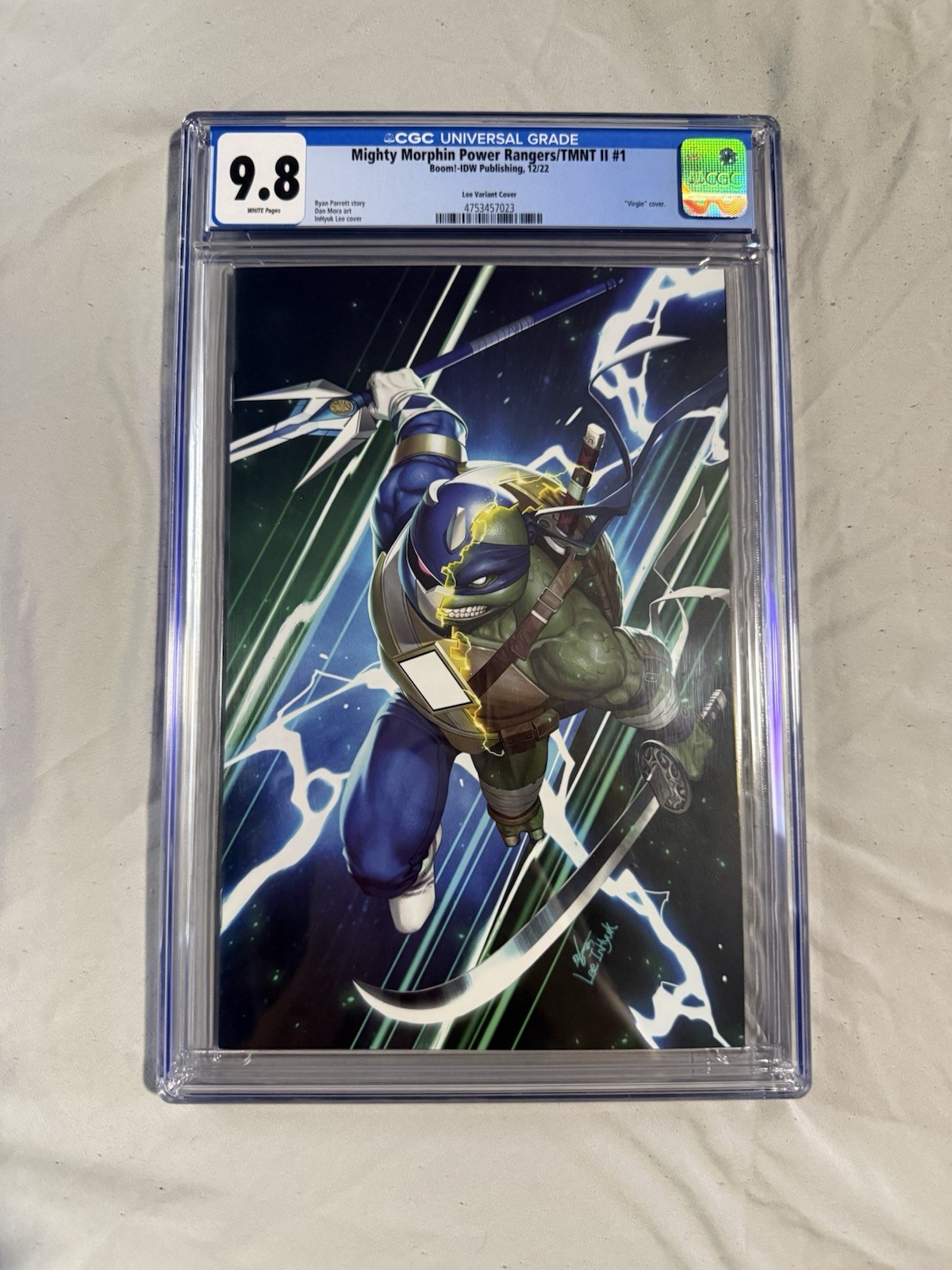 Boom Mighty Morphin Power Rangers/TMNT II #1 (2022) CGC 9.8 Lee Variant