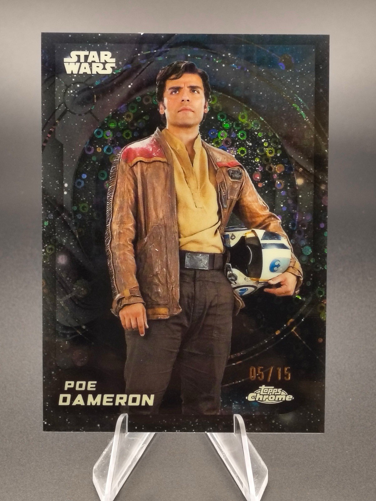 2026 Topps Star Wars Chrome Poe Dameron #38  Galaxy Refractor /15