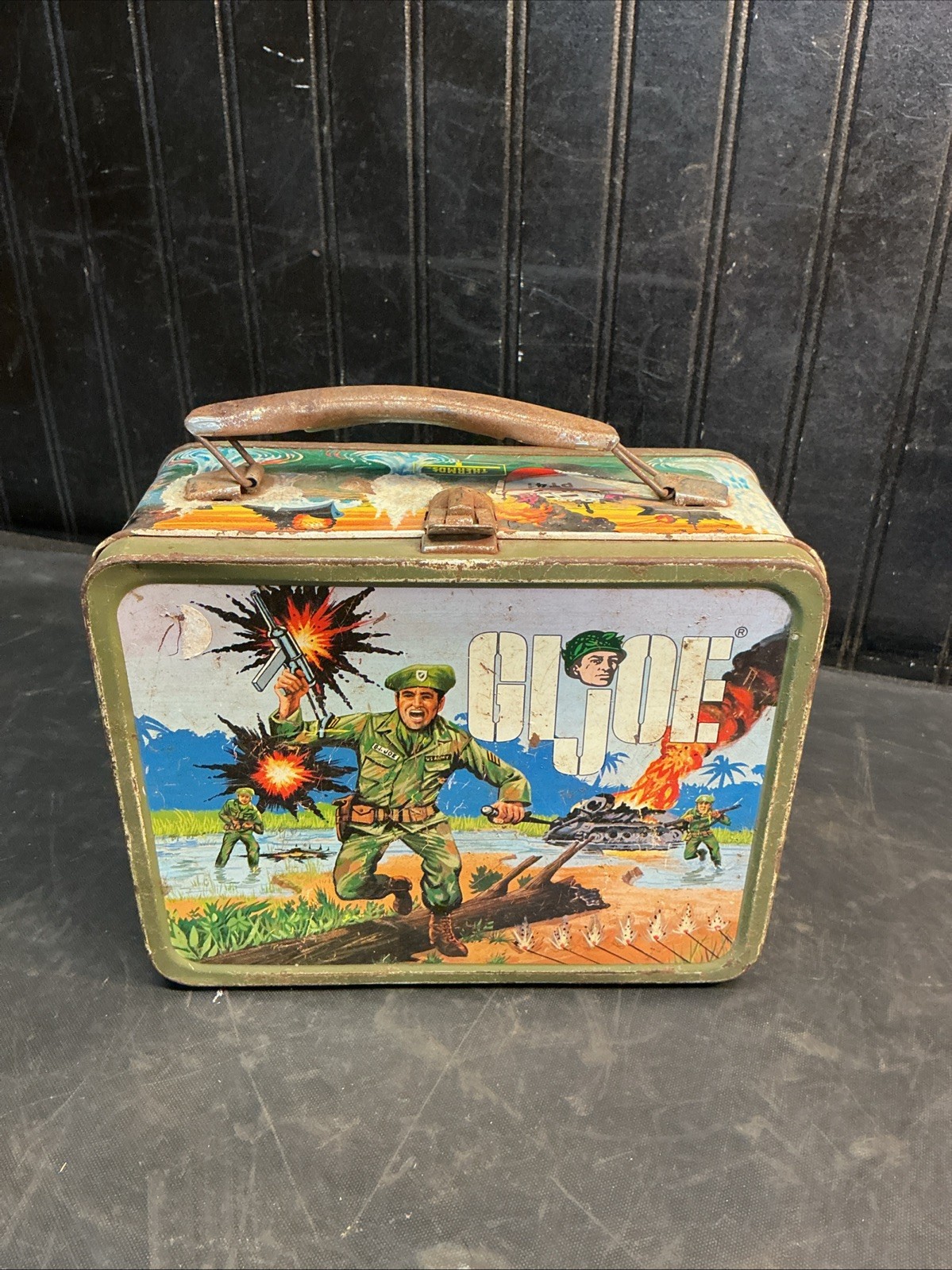 Vintage 1967 GI Joe Metal Lunch Box Lunchbox Thermos US Army No Thermos