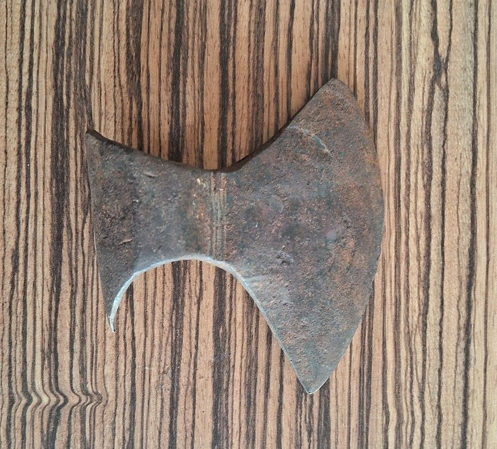 18's Antique Indian hand forged Iron Axe head hatchet collectible heavy used Axe
