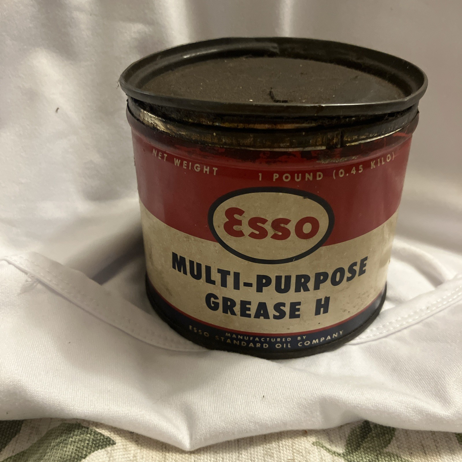 Vintage Esso Standard Oil Company Multi-Purpose Grease H  1 lb Can Partial