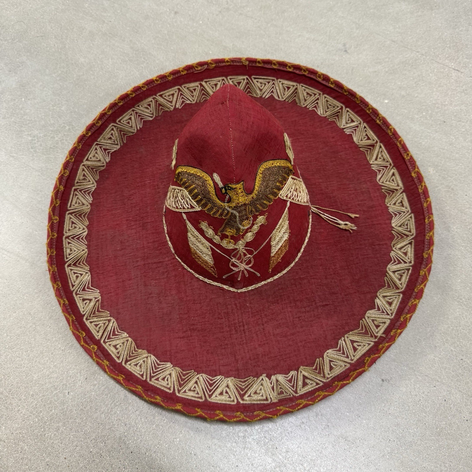 Detailed Vtg Mexican Charro Sombrero Straw Palma Embroidered Horse Western Hat