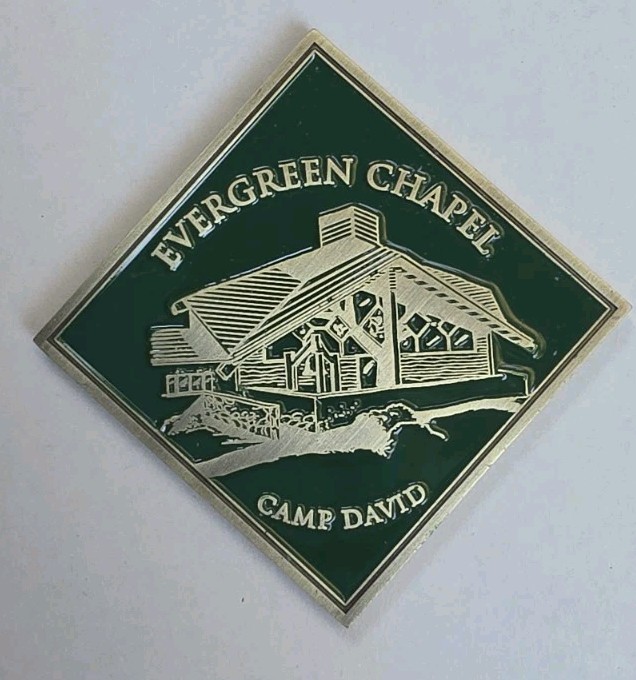Camp David Evergreen Chapel White House Presidential Challenge Coin Enamel