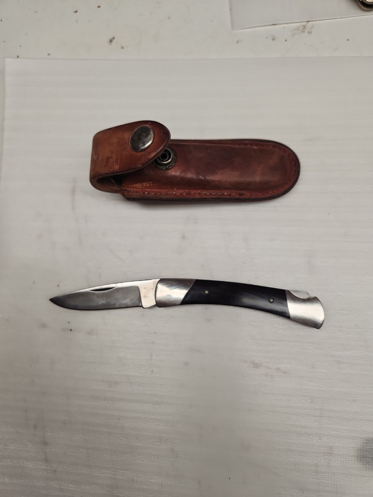 VINTAGE  BUCK SCRIPT 501 SQUIRE KNIFE UNUSED MINT COND W/SHEATH             