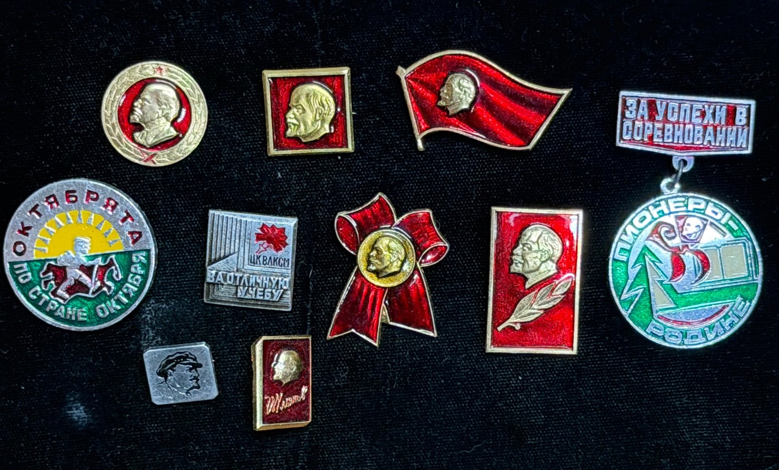 USSR Russian Communist Soviet Army Lenin Rare Collection Propoganda Pins Enamel
