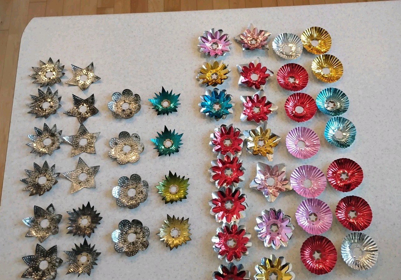 VINTAGE 1940'S CHRISTMAS TREE LIGHT REFLECTORS LOT OF 49