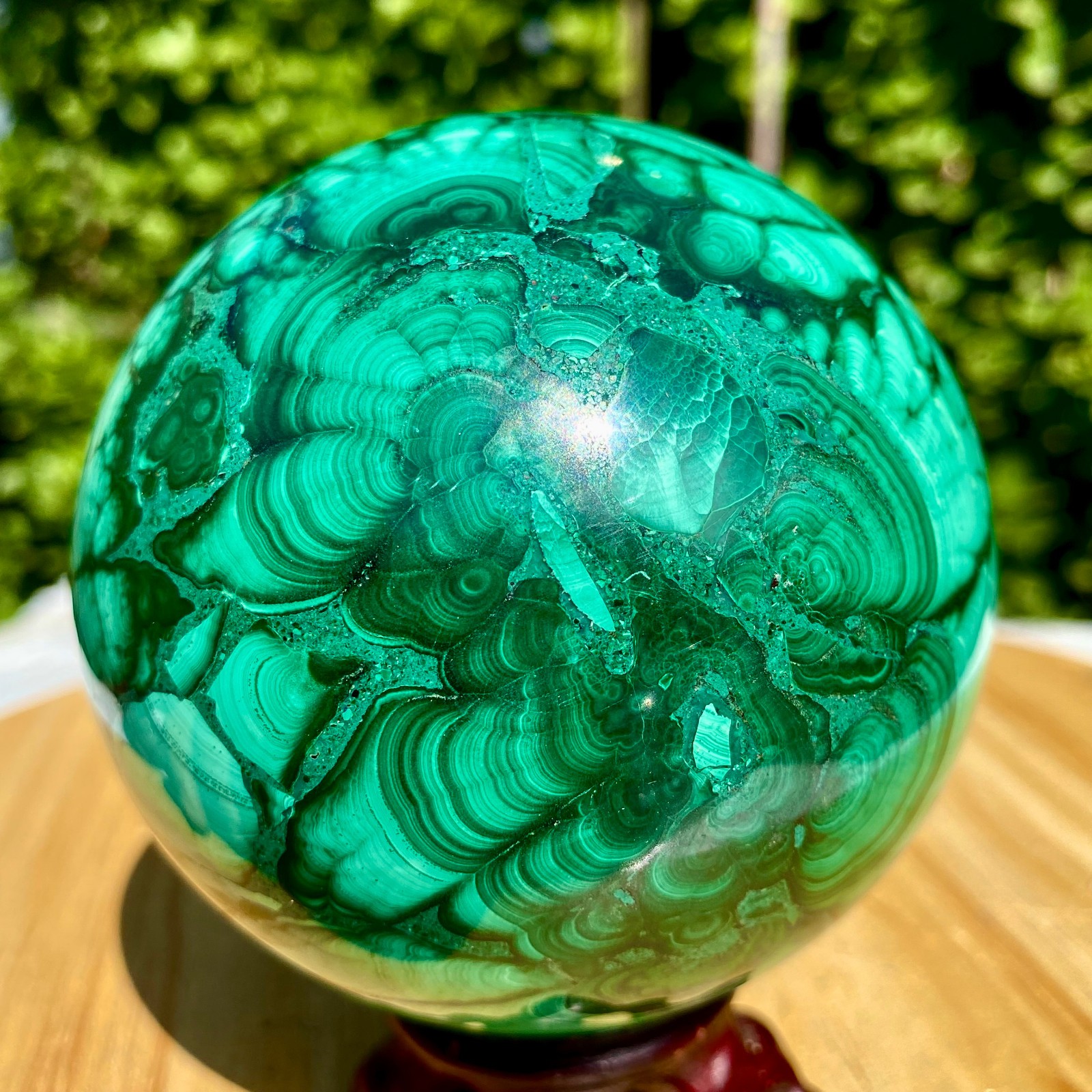 2LB  Natural Malachite Energy Crystal Ball Restoration Gift Decorative Gem