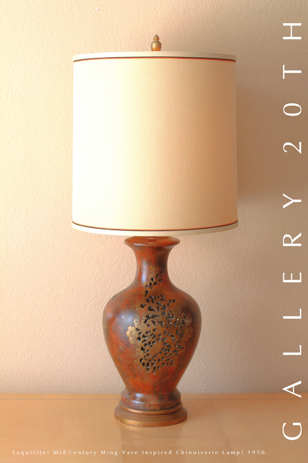 GORGEOUS HOLLYWOOD REGENCY CHINESE TABLE LAMP 50\'S VTG MING MID CENTURY MODERN