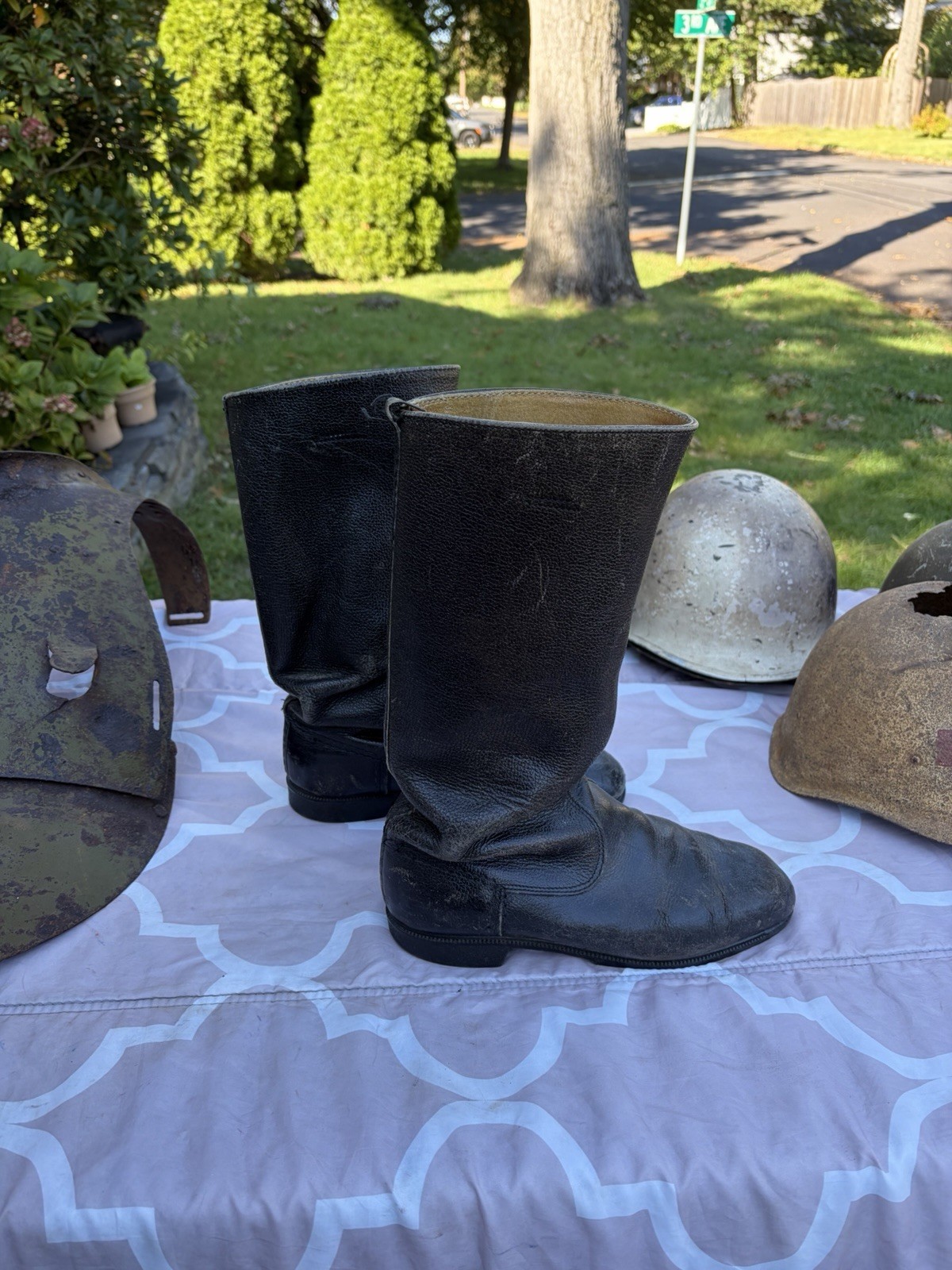 Original Large WW2 Wehrmacht German Uniform Ankle Combat Jack Boots Leather JR